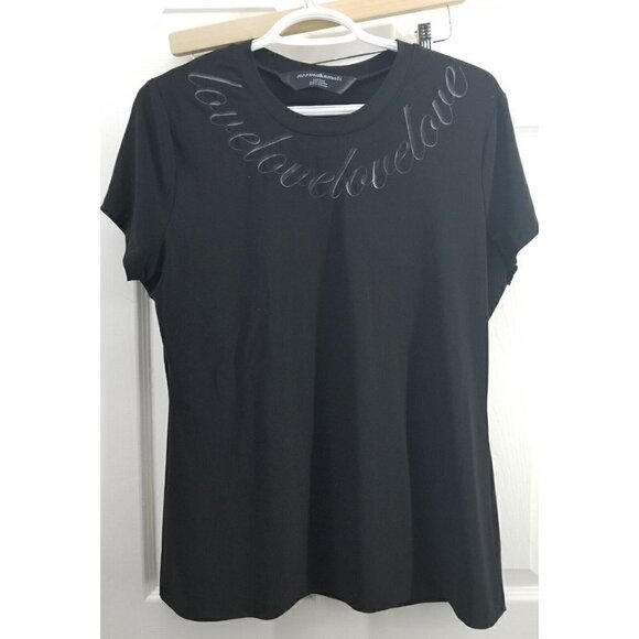 Norma Kamali Tops - Norma Kamali "love" tshirt Black Size XXL